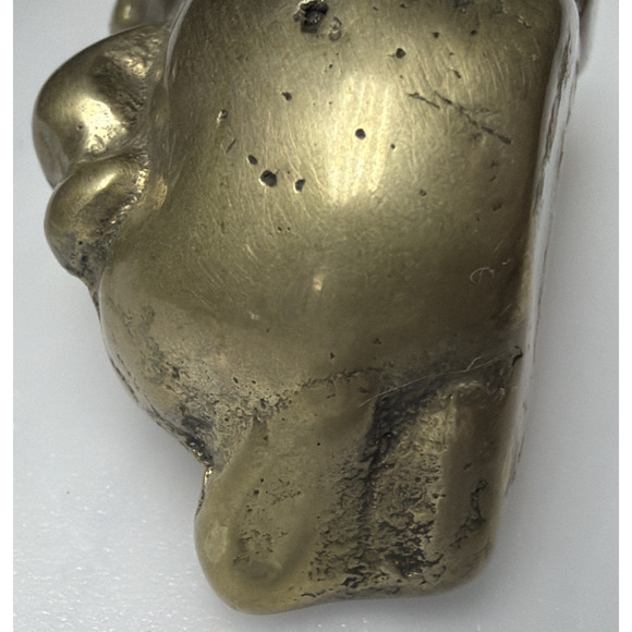 Vintage Mini Brass Frog Figurine Statue Paperweight Posing Laying Down - Picture 9 of 14